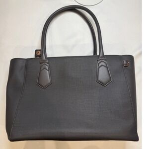 Dagne Dover Allyn Tote Bag Women Large Grey Coated Canvas Rose Gold Hardware